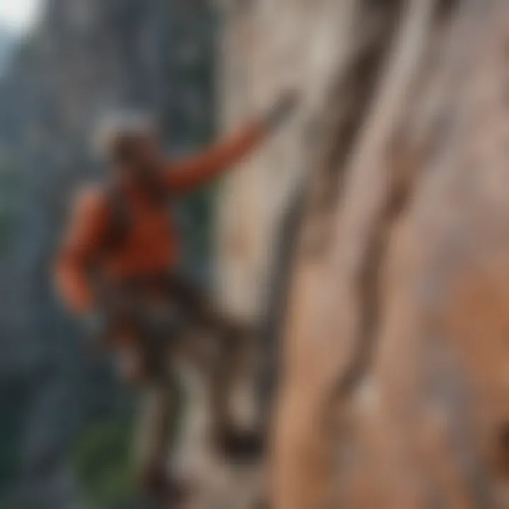 A climber scaling a steep rock face, demonstrating the importance of adherence to safety protocols.