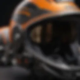 Close-up of a modern helmet designed for extreme sports