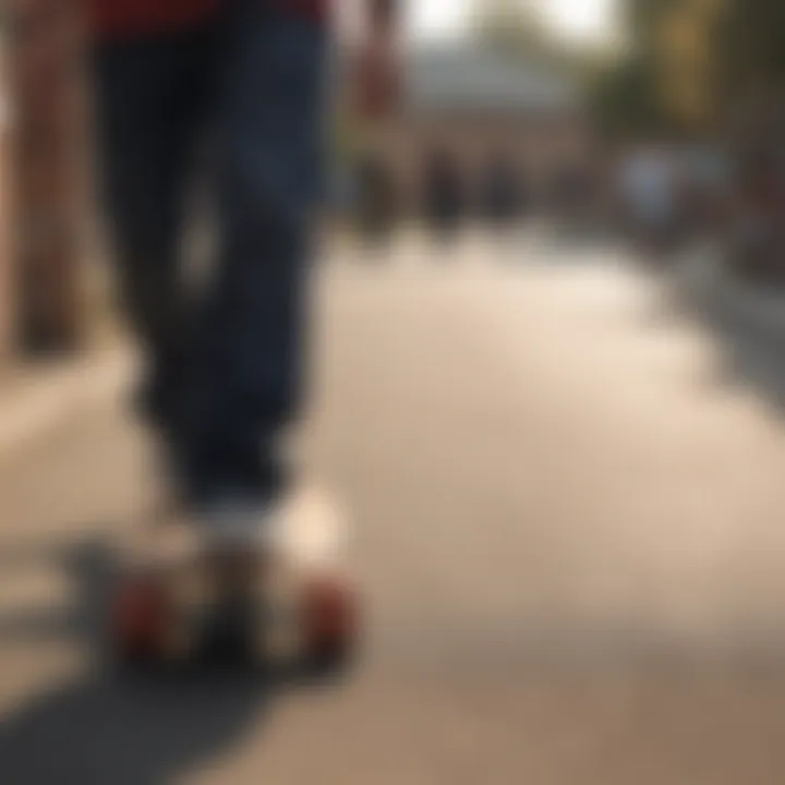 Group of penny board enthusiasts in a skate park