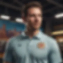A vibrant lucky day shirt displayed against an extreme sports backdrop.