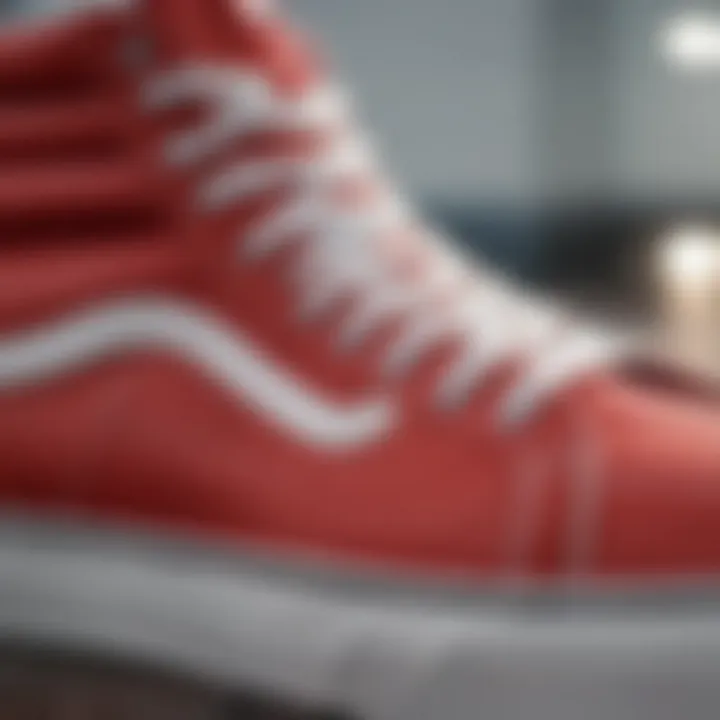 Close-up of original Vans high tops detailing and materials