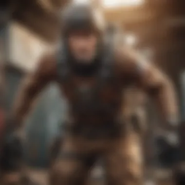 Athlete in Action: Brown Gear in Extreme Sports Athlete showcasing brown gear while performing an extreme sport