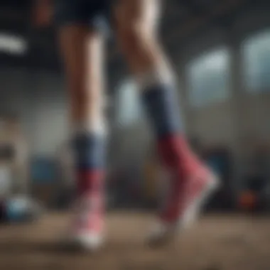 Athletes Embracing Vans High Socks Athletes wearing Vans high socks during extreme sports activities