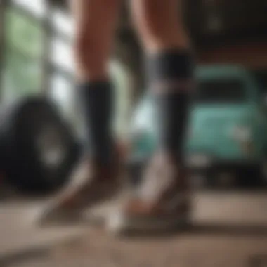 Vans High Socks in Action Vans high socks displayed in an extreme sports setting