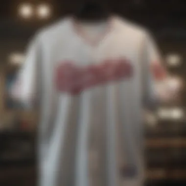 White baseball jersey displayed in a pop culture context