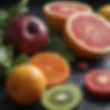 A colorful assortment of fresh fruits and vegetables representing optimal nutrition for surfers.