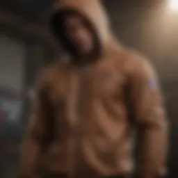 Stylish brown zip-up hoodie showcasing modern design