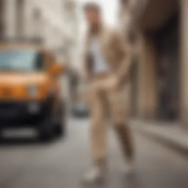 Urban Fashion Statement with Beige Cargo Pants Fashion-forward outfit incorporating beige cargo pants in an urban setting