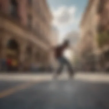 A city plaza with anti-skateboard guards visible, illustrating their impact on urban spaces.