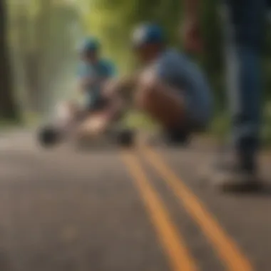 Engaging with the Carving Longboarding Community A group of carving longboarding enthusiasts sharing tips and experiences.