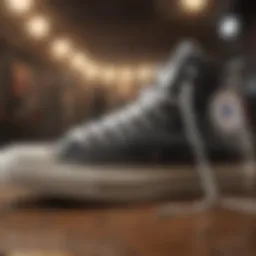 A vintage pair of Chuck Taylor Converse showcasing their classic design and iconic star logo.