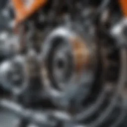Illustration depicting the internal components of a two-stroke engine