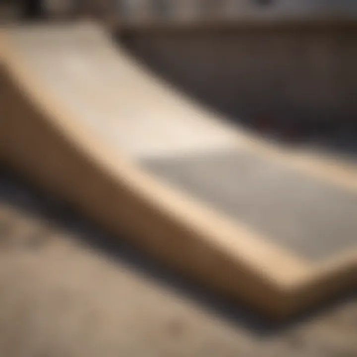 Construction of a half pipe mini ramp in progress, focusing on the craftsmanship involved.