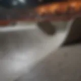 Detailed view of a half pipe mini ramp showcasing its unique structure and materials.