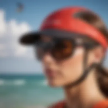 Kitesurfing hat protecting from sun