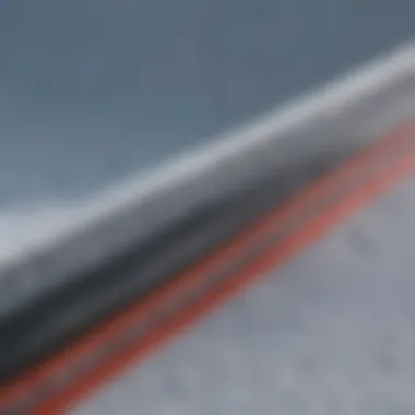 Close-up view of ski edges featuring magne traction design.