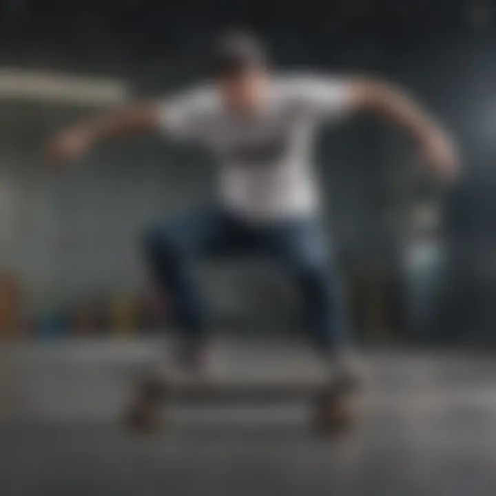 Professional skater performing tricks with royal skate trucks