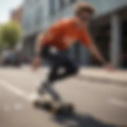 A skater wearing stylish sunglasses while performing a trick on a skateboard.