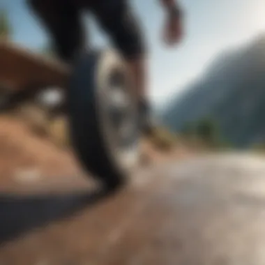 Skateboarder riding on different terrains