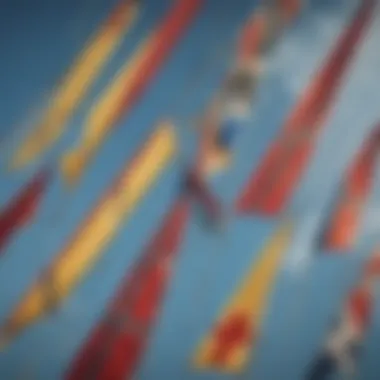 Types of International Maritime Signal Flags Different types of international maritime signal flags displayed together.