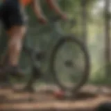 A cyclist weighing their gear in a competitive environment