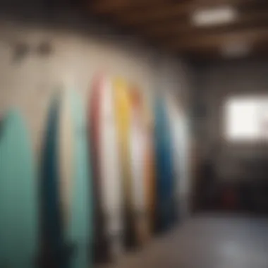 Installation of surfboard hooks in a garage setting