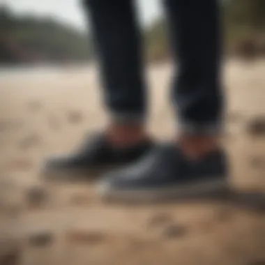 Vans Black Boat Shoes in the Extreme Sports Community Group of extreme sports enthusiasts wearing Vans black boat shoes at a beach.
