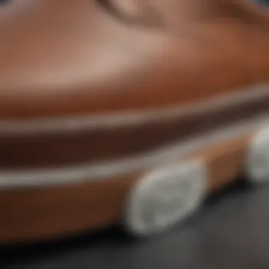 Close-up of Vans brown sole showcasing texture and material quality