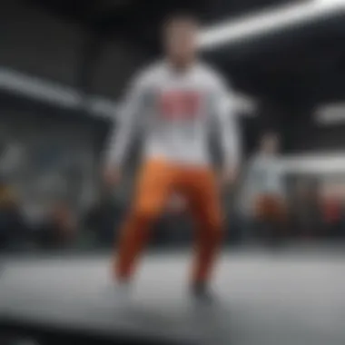 Action shot of an athlete wearing a Vans longsleeve shirt while performing a trick
