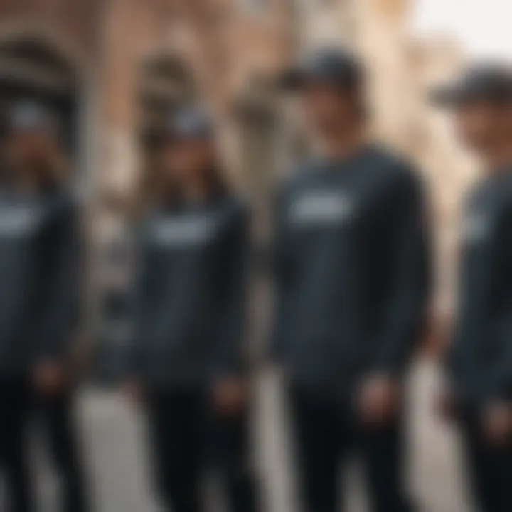 Group of extreme sports enthusiasts wearing Vans longsleeve shirts at an event