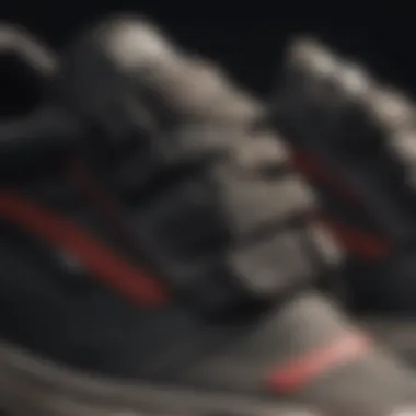 Close-up of Velcro straps on Vans skate shoes