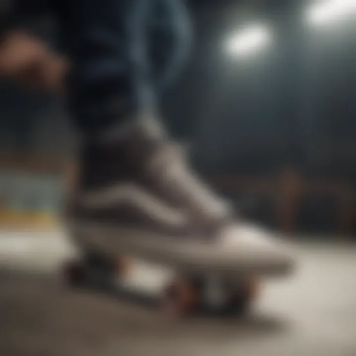 Skateboarder performing tricks wearing Vans Velcro shoes