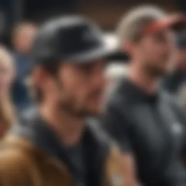 Group of extreme sports enthusiasts wearing Vissla hats at a competition