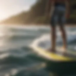 A detailed illustration of wake surf board dimensions