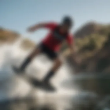 A Wakeboarder Enjoying Enhanced Wake Performance A wakeboarder enjoying enhanced wake performance