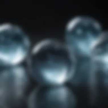 Close-up view of water molecules demonstrating unique bonding