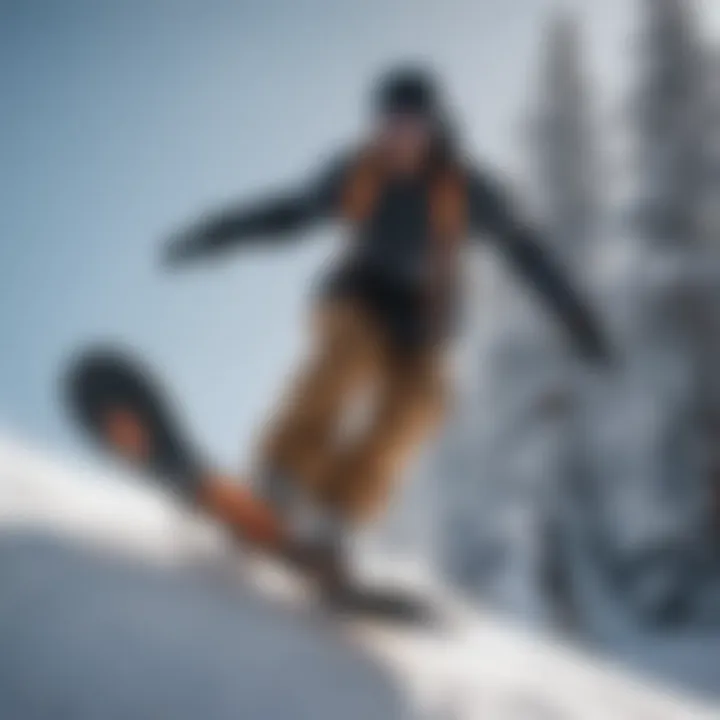 A snowboarder using a Zumiez board on a snowy slope