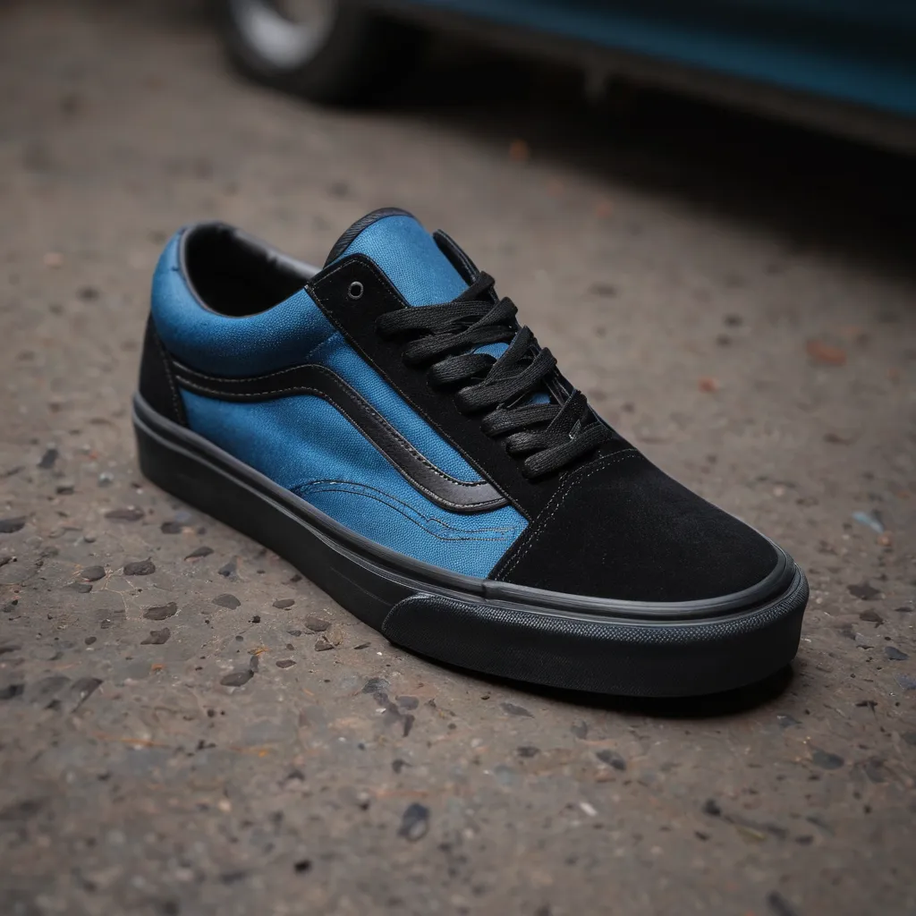 Analyzing the Black and Blue Vans Old Skool Sneakers